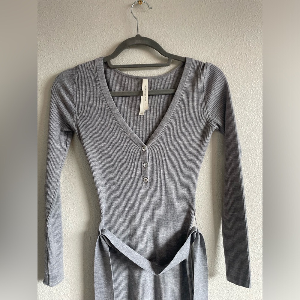 Babaton Henley sweater dress- Grey, xs